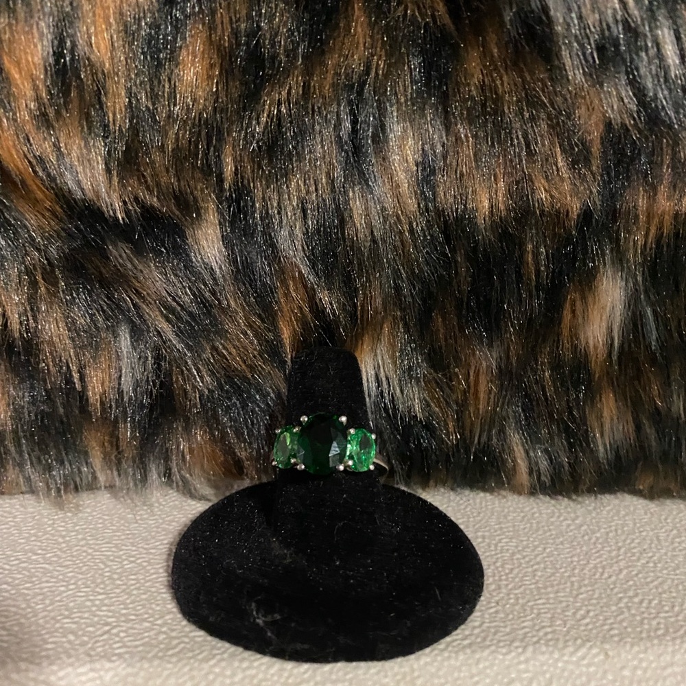 Emerald Green Sterling Silver Ring